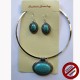 Parure Marine : Boucles d'oreilles et collier (Attention produit non artisanal)