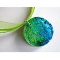 Collier avec pendentif "effet verre turquoise"