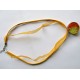 Collier avec pendentif "effet verre jaune orangé"