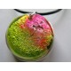 Collier avec pendentif "effet verre multicolore"