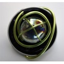 Broche marron foncé et vert anis