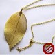 Collier grande feuille dorée (Attention produit non artisanal)