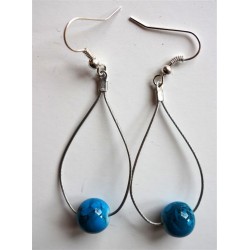 Boucles d'oreilles gouttes perles turquoise