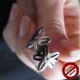 Bague double fleur en acier inoxydable (Attention produit non artisanal)