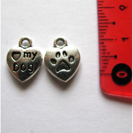 Breloque "I ♥ my dog"