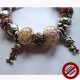 Bracelet souple strass roses (Attention produit non artisanal)