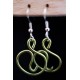 Boucles d'oreilles en fil vert anis diamètre 2 cm