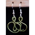 Boucles d'oreilles en fil vert anis diamètre 2 cm