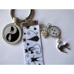 Porte-clés "minou black & white"