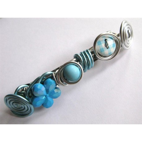 Barrette 78 mm bleu