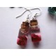 Boucles d'oreilles mini fioles coloris au choix