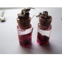 Boucles d'oreilles mini fioles coloris au choix