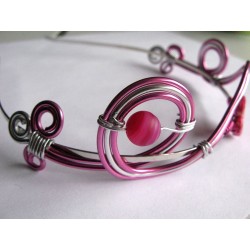 Serre tête fuchsia et argent