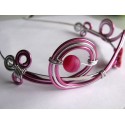 Serre tête fuchsia et argent