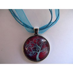 Collier avec pendentif cabochon arbre 5