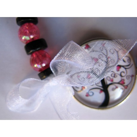 bracelet arbre de vie rose et noir