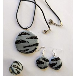 Parure zèbre gris