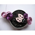Barrette 60 mm violette et rose