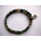 Bracelet en pierres fines (agate) et breloque cadenas
