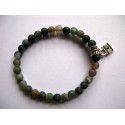 Bracelet en pierres fines (agate) et breloque cadenas