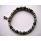 Bracelet en pierres fines (agate) et breloque nounours