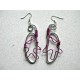 Boucles d'oreilles fil argent et rose