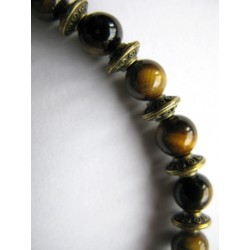 Bracelet en pierres fines (agate dans les tons marron)