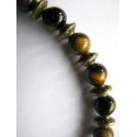 Bracelet en pierres fines (agate dans les tons marron)
