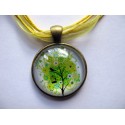 Collier avec pendentif cabochon arbre 20