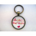 Porte clés merci maîtresse rouge et jaune