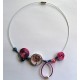Collier arbre rose et bleu