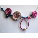 Collier arbre rose et bleu