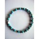 Bracelet en pierres fines (agate turquoise) et toupie swarovski