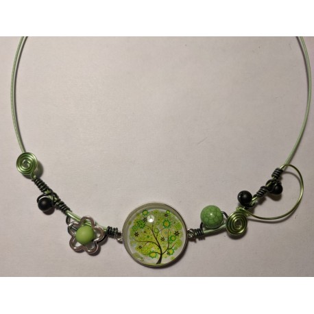 Collier " arbre de vie bleu"