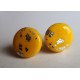Boucles clous jaune et feuille d'argent