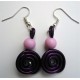 Boucles d'oreilles violet foncé et rose