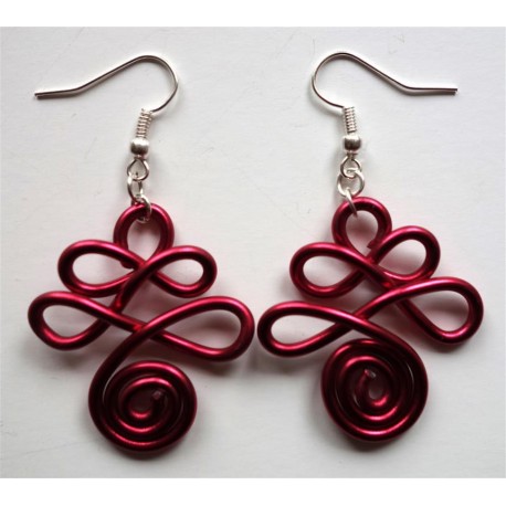 Boucles d'oreilles rouges aluminium
