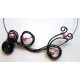 Collier noir à perles corail