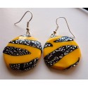Boucles d'oreilles zèbre jaune