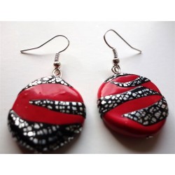 Boucles d'oreilles zèbre rouge 