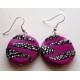 Boucles d'oreilles zèbre fuchsia