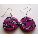 Boucles d'oreilles zèbre fuchsia