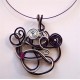 Collier fil violet et argent