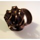 Bague fleur fil alu plat strié
