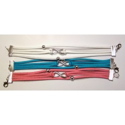 Bracelet ∞ en cuir suédé (coloris au choix)