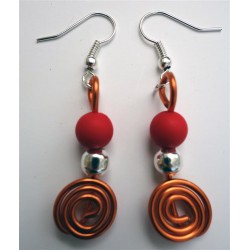Boucles d'oreilles orange et rouge