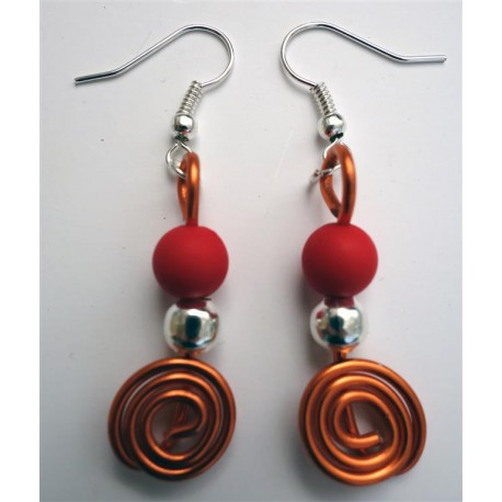 Boucles d'oreilles orange et rouge