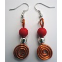 Boucles d'oreilles orange et rouge