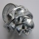 Bague fleur fil alu plat strié