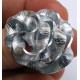 Bague fleur fil alu plat strié